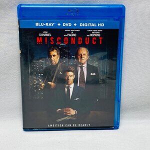 Misconduct Blu-Ray + DVD 2016 Combo Pack Al Pacino Anthony Hopkins Thriller